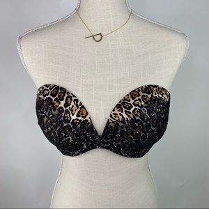 Victoria's Secret Leopard Push Up Strapless Bra